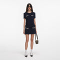 Navy Boucle Mini Dress