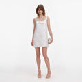 White Tulle Lace Mini Dress