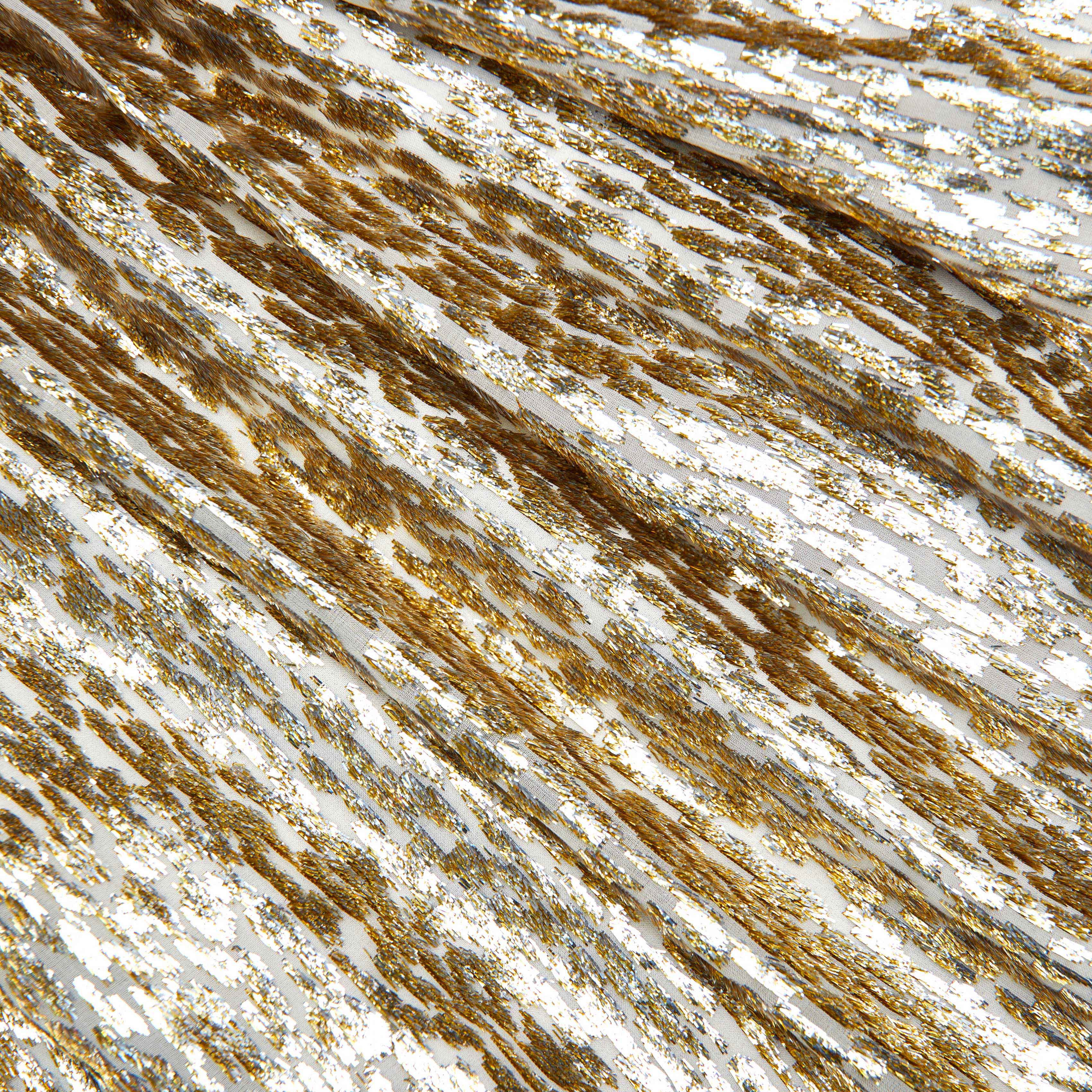 Gold Sleeveless Fil Coupe Maxi Dress