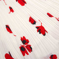 White Floral Plisse  Top