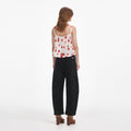 White Floral Plisse  Top