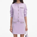 Lilac Crystal Trim Knit Skirt
