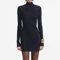 Navy Viscose Knit Mini Dress