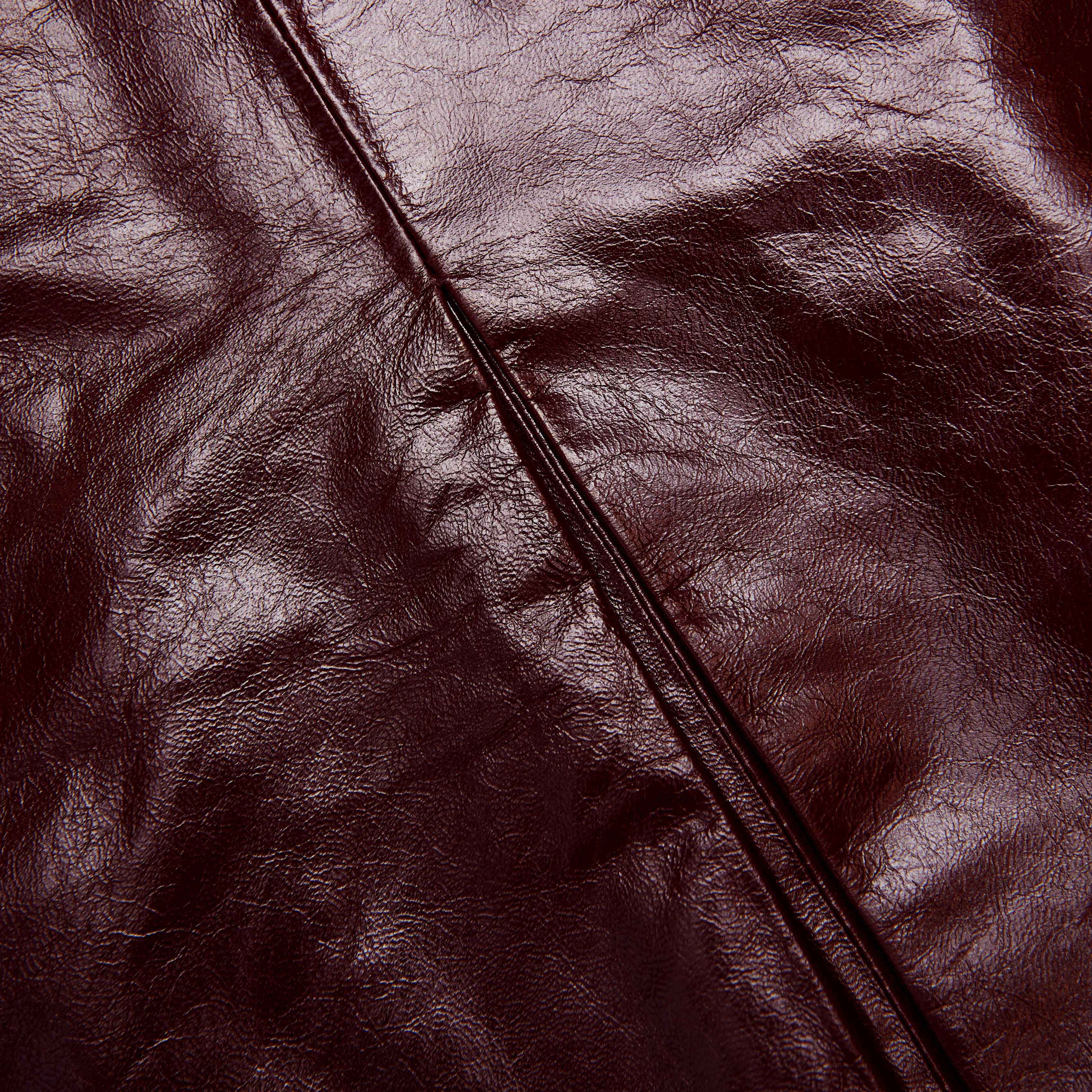 Burgundy Leather  Mini Skirt