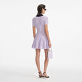 Lilac Pointelle Knit Mini Dress