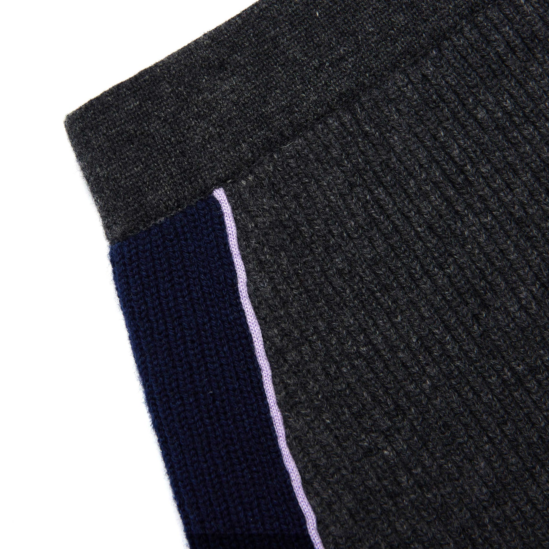 A close up of the fabric for the Grey Ribbed Knit Mini Skirt