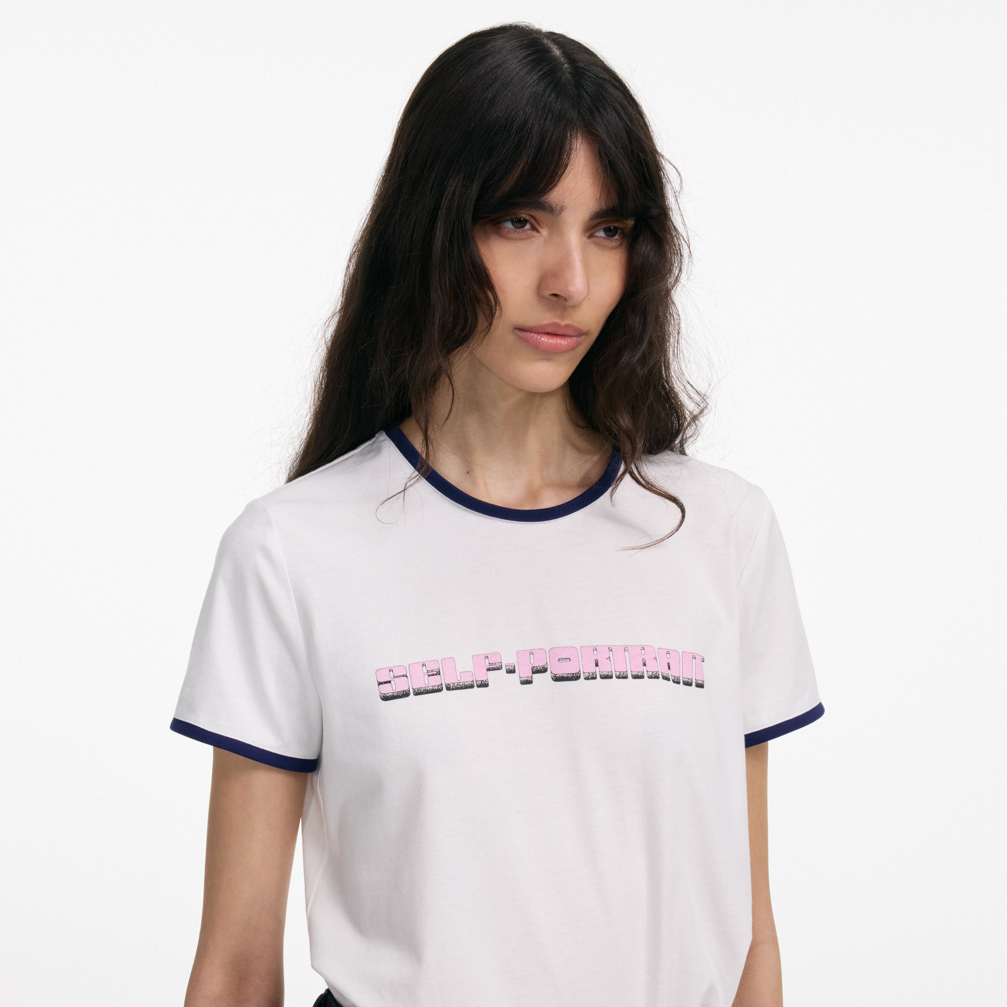 White T-Shirt With Pink SP Logo