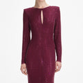 Burgundy Rhinestone Keyhole Maxi Dress