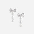 Bow Tiered Pearl Earrings