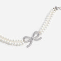Double Pearl Bow Bracelet