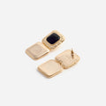 Mottled Gold Black Tiered Earrings