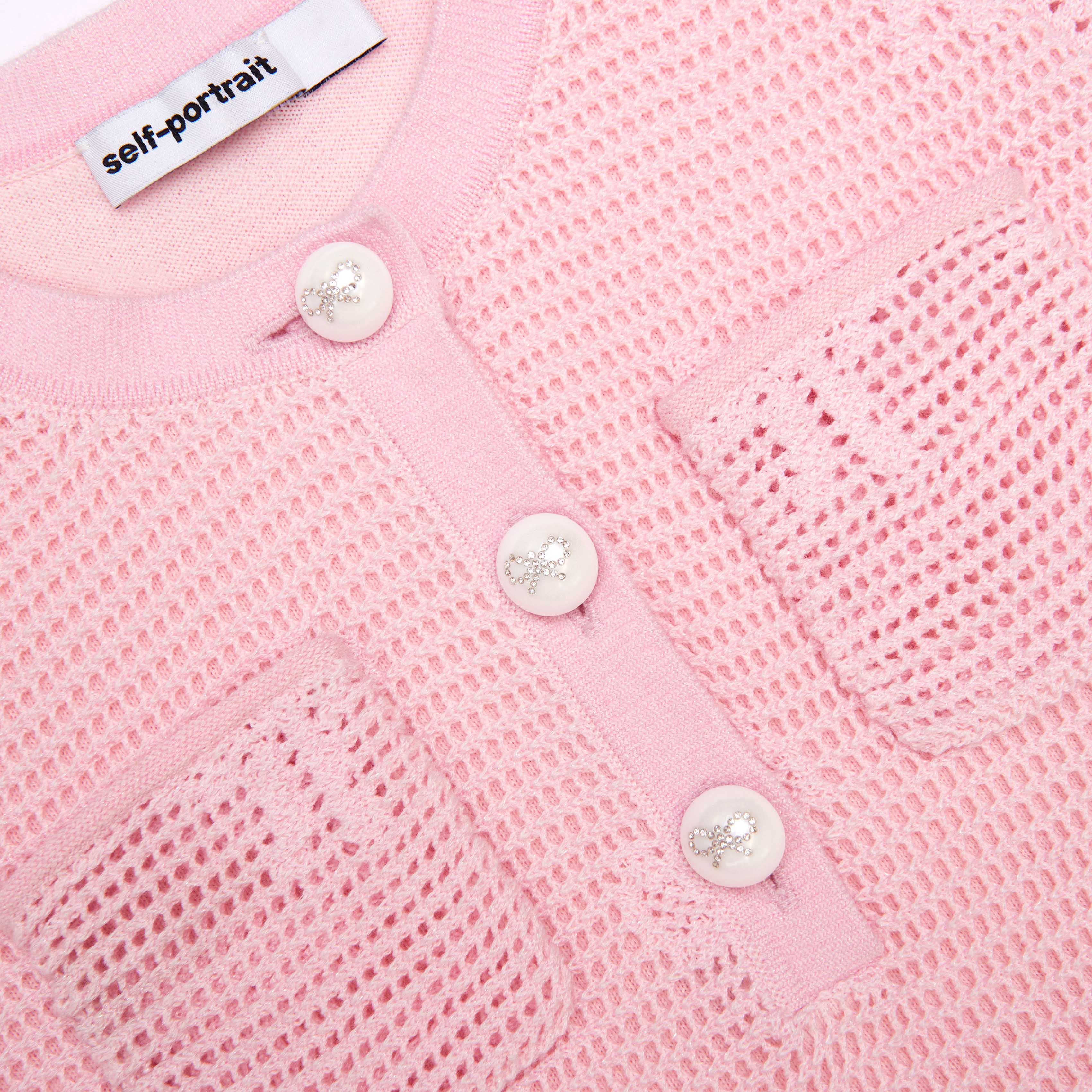 Pink Bow Crochet Knit Dress