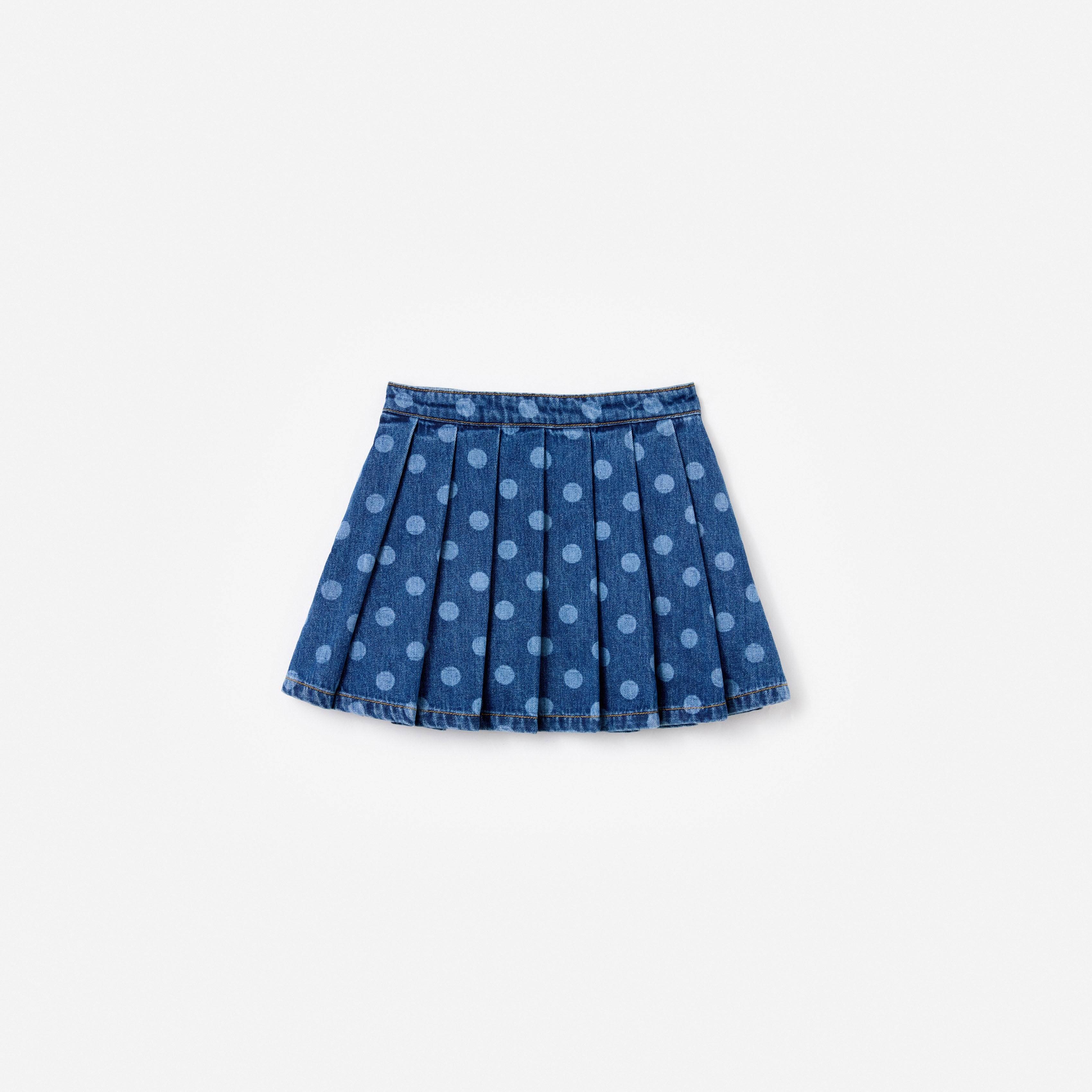 Polka Dot Denim Skirt