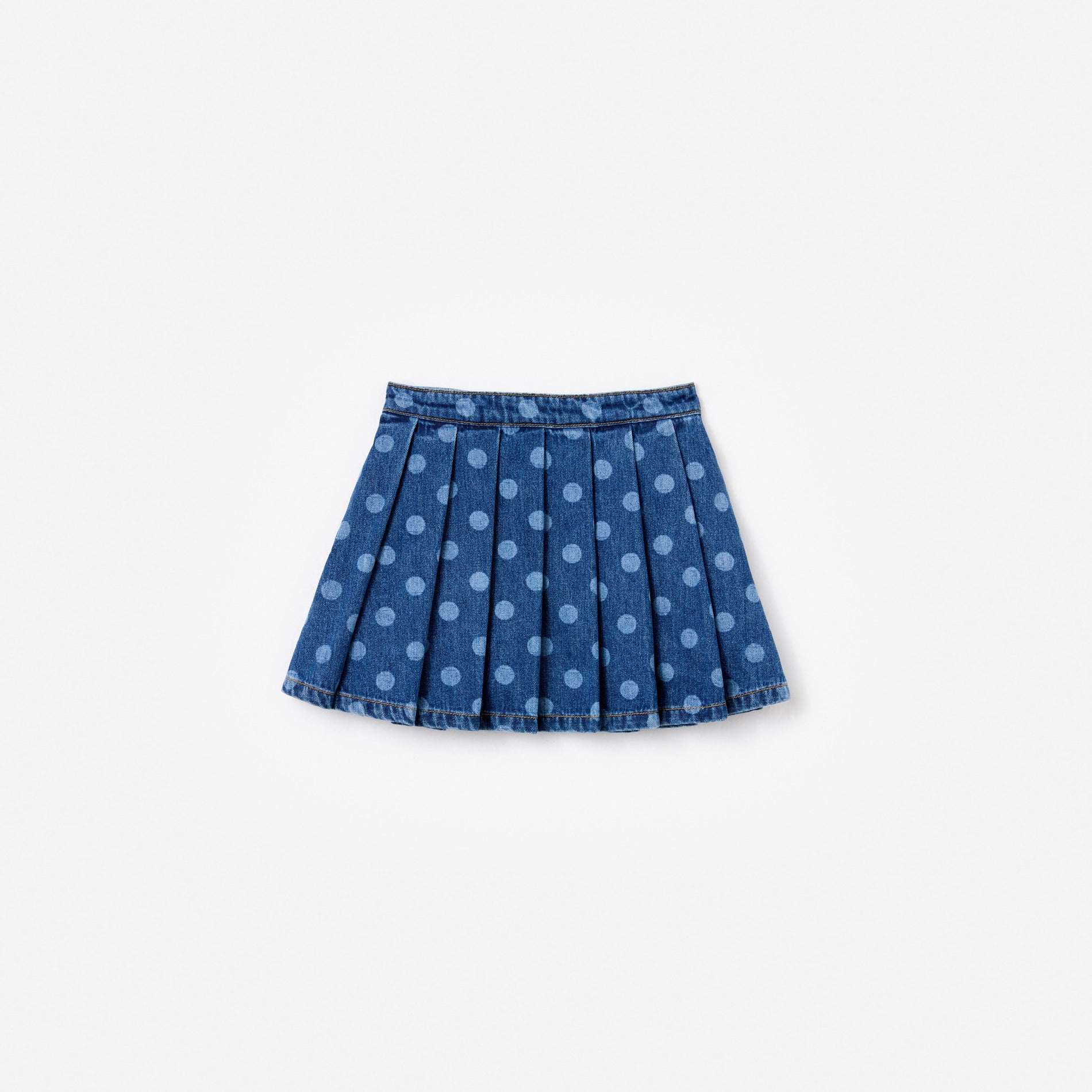 Polka Dot Denim Skirt