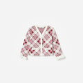 Burgundy Check Cardigan