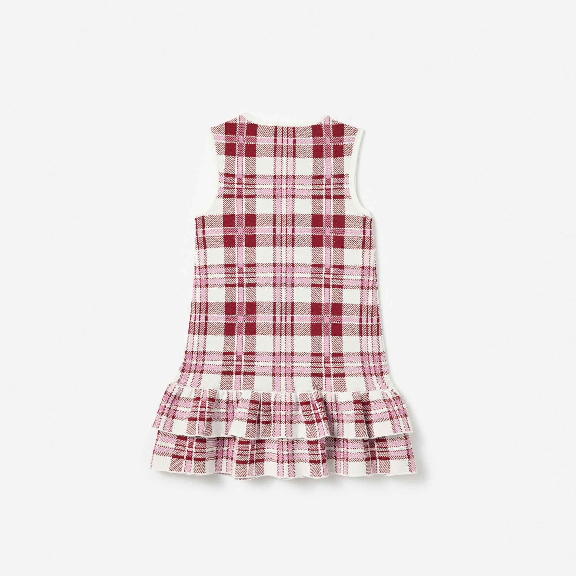 Burgundy Check Knit Dress