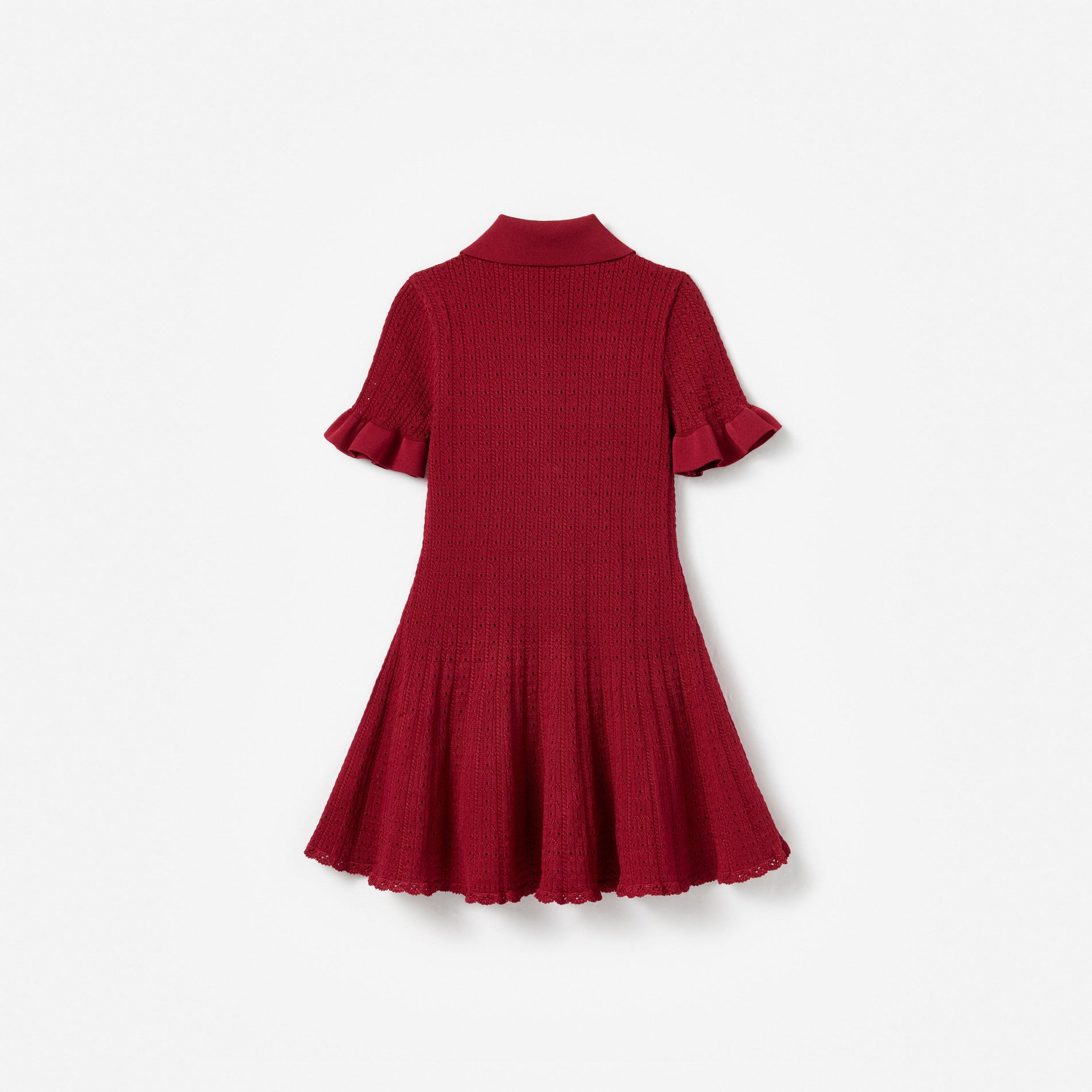 Burgundy Pointelle Knit Dress