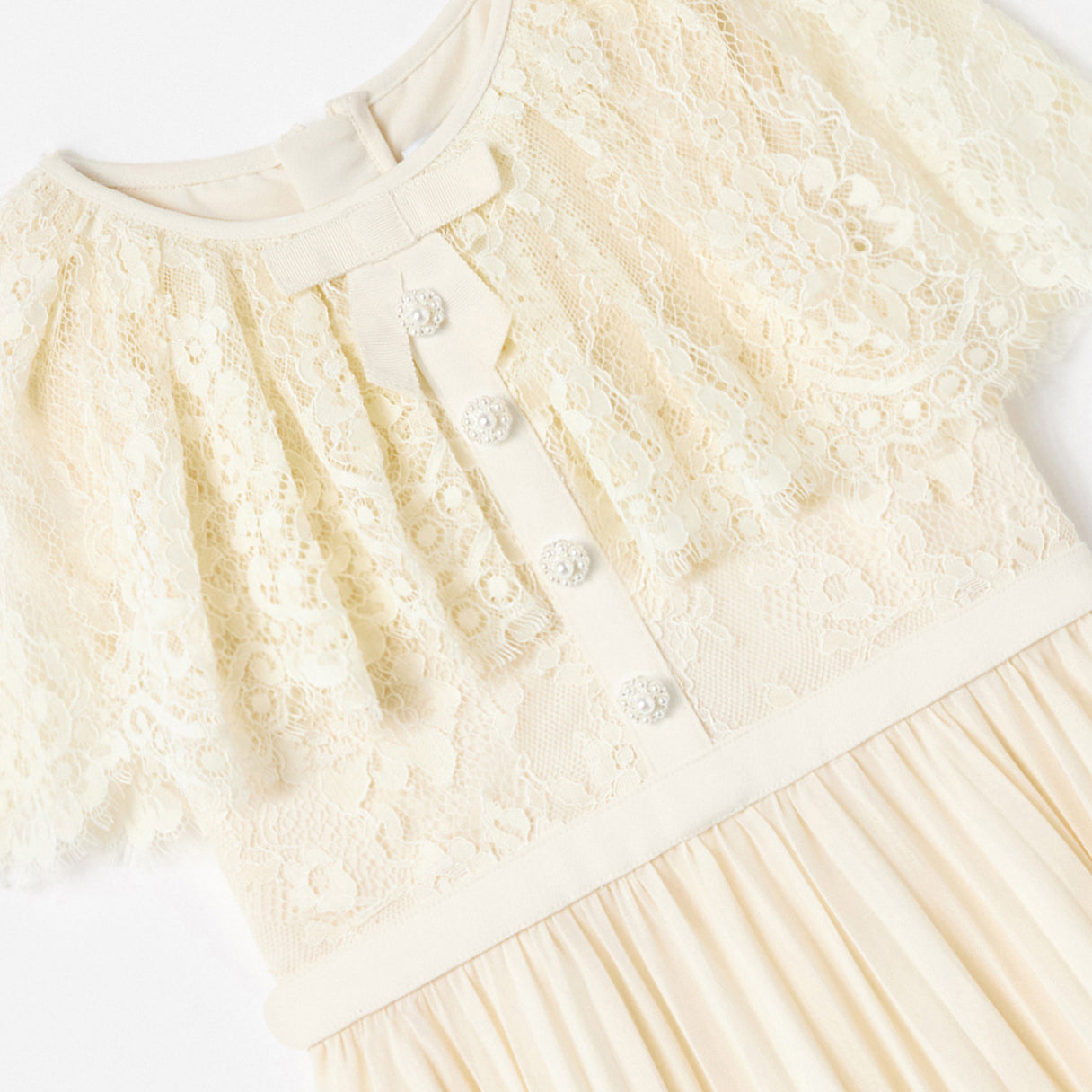 Cream Lace Cape Dress