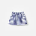 Navy Gingham Taffeta Skirt