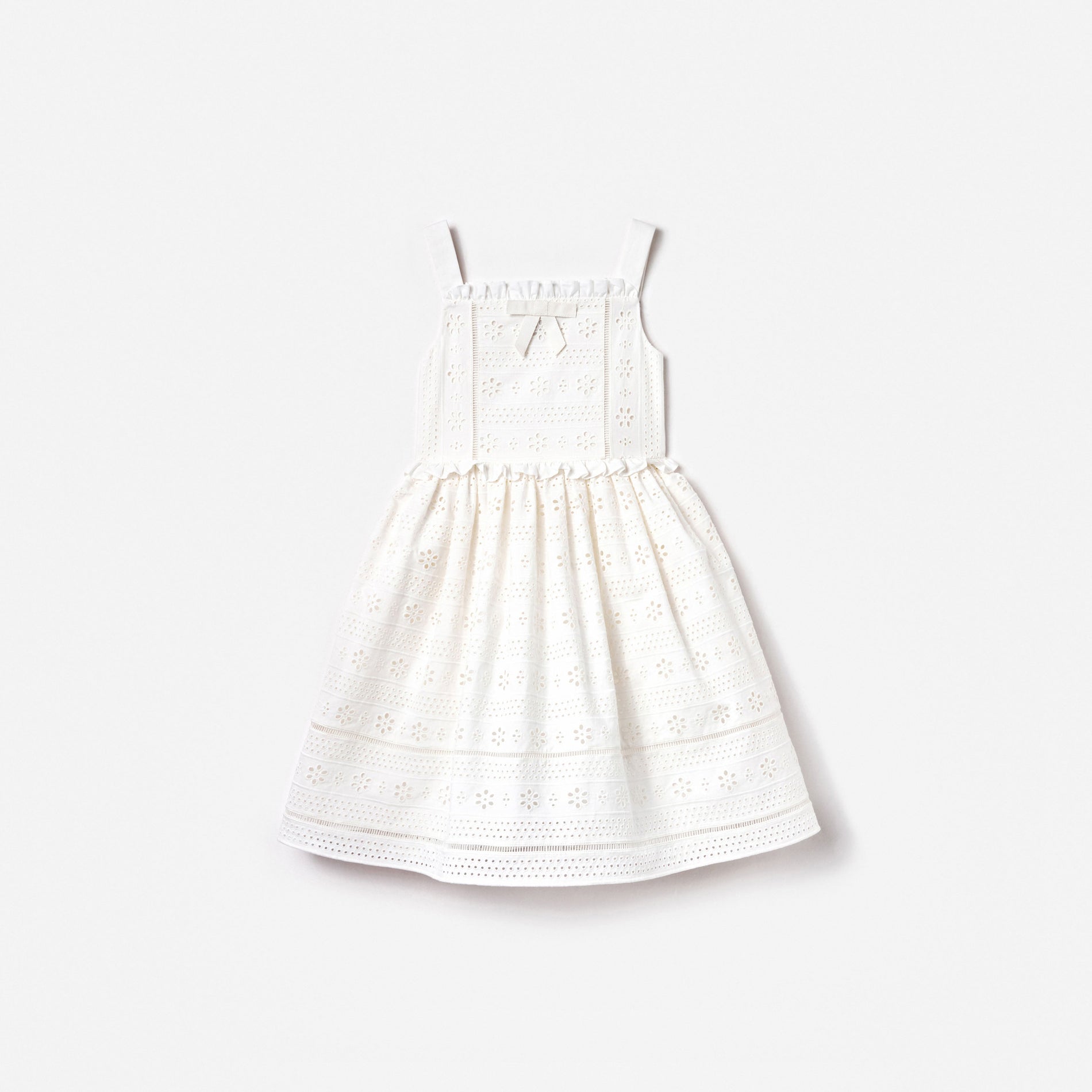 White Cotton Broderie Dress