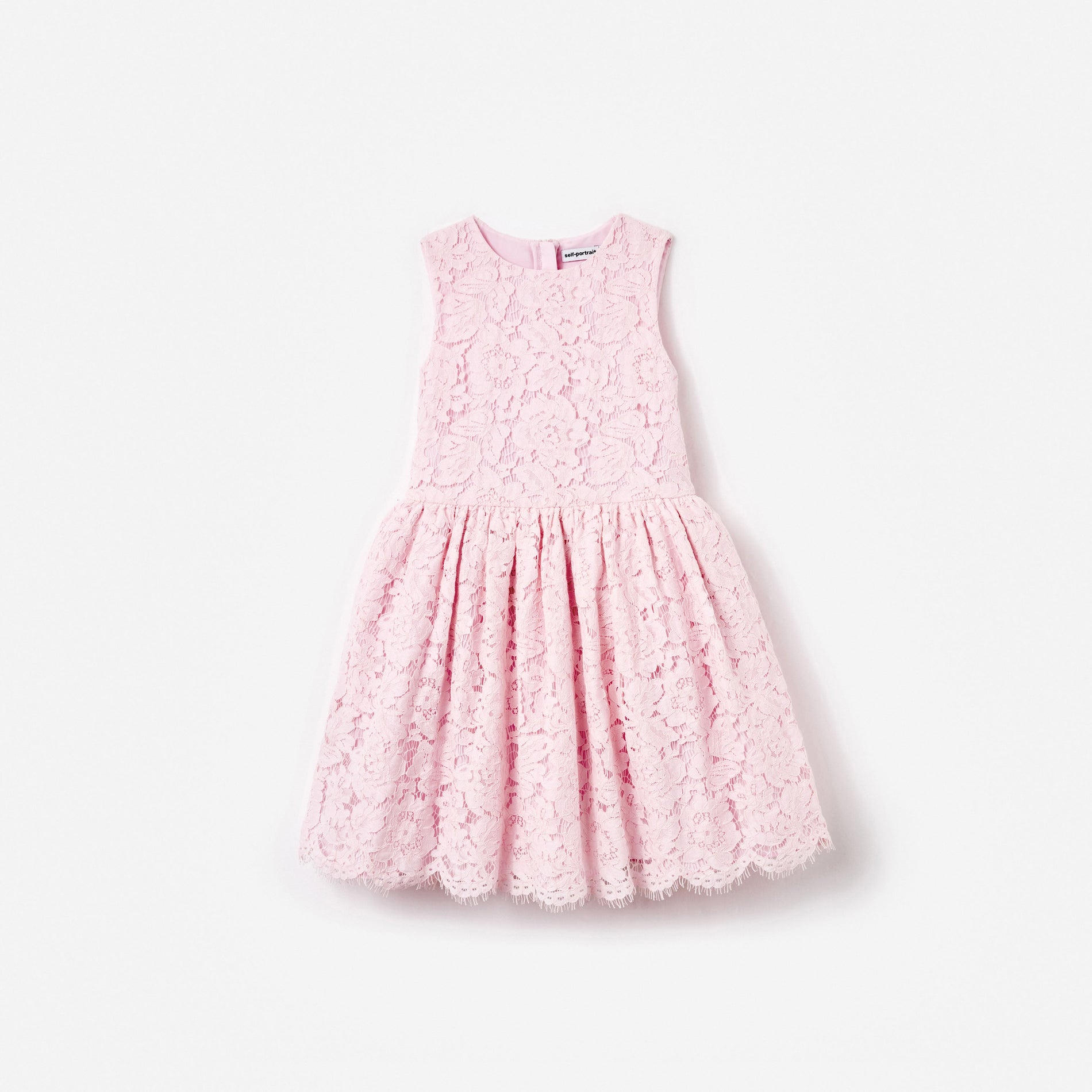 Pink Sleeveless Lace Dress