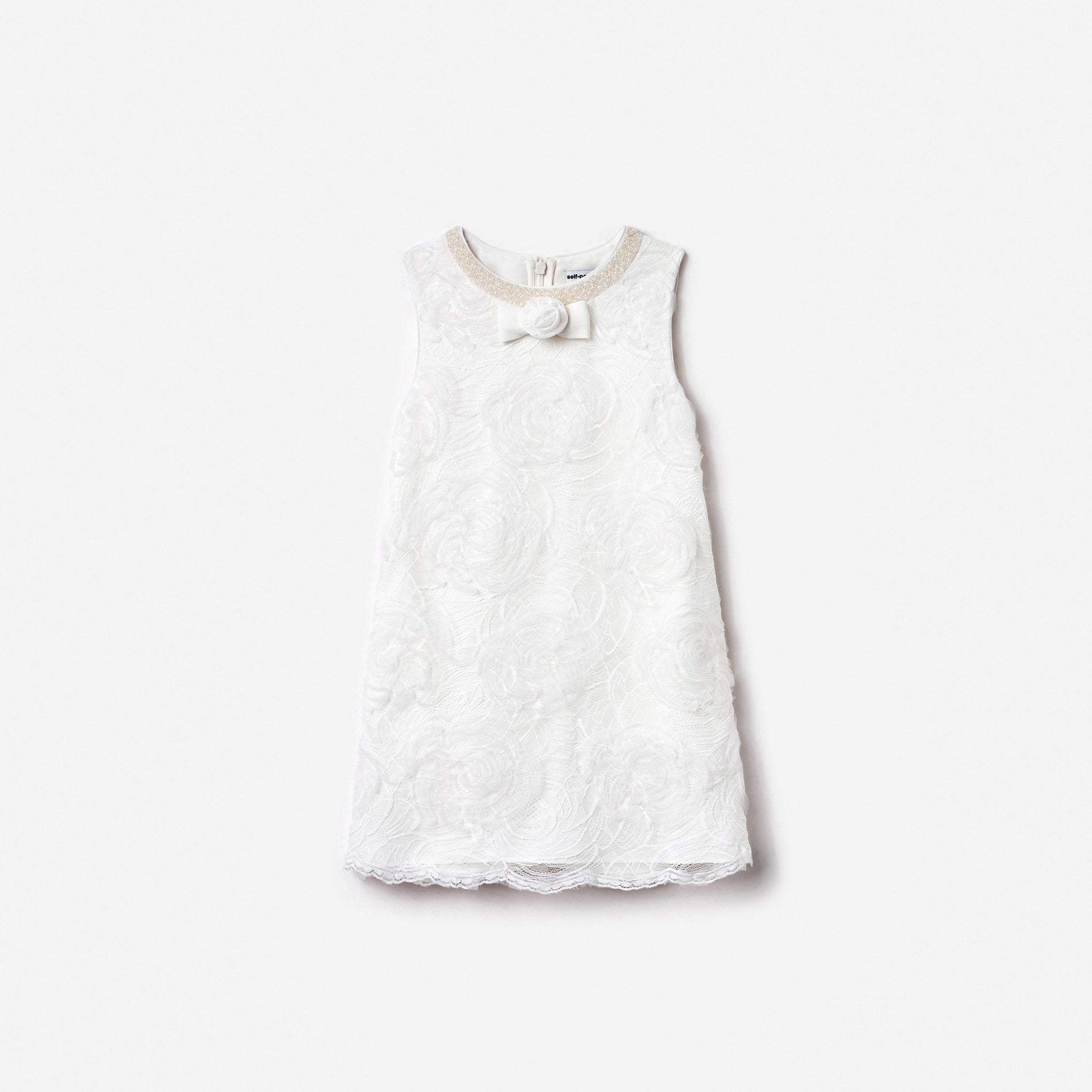 White 3D Lace Dress