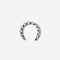 Navy Gingham Taffeta Headband