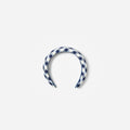 Navy Gingham Taffeta Headband