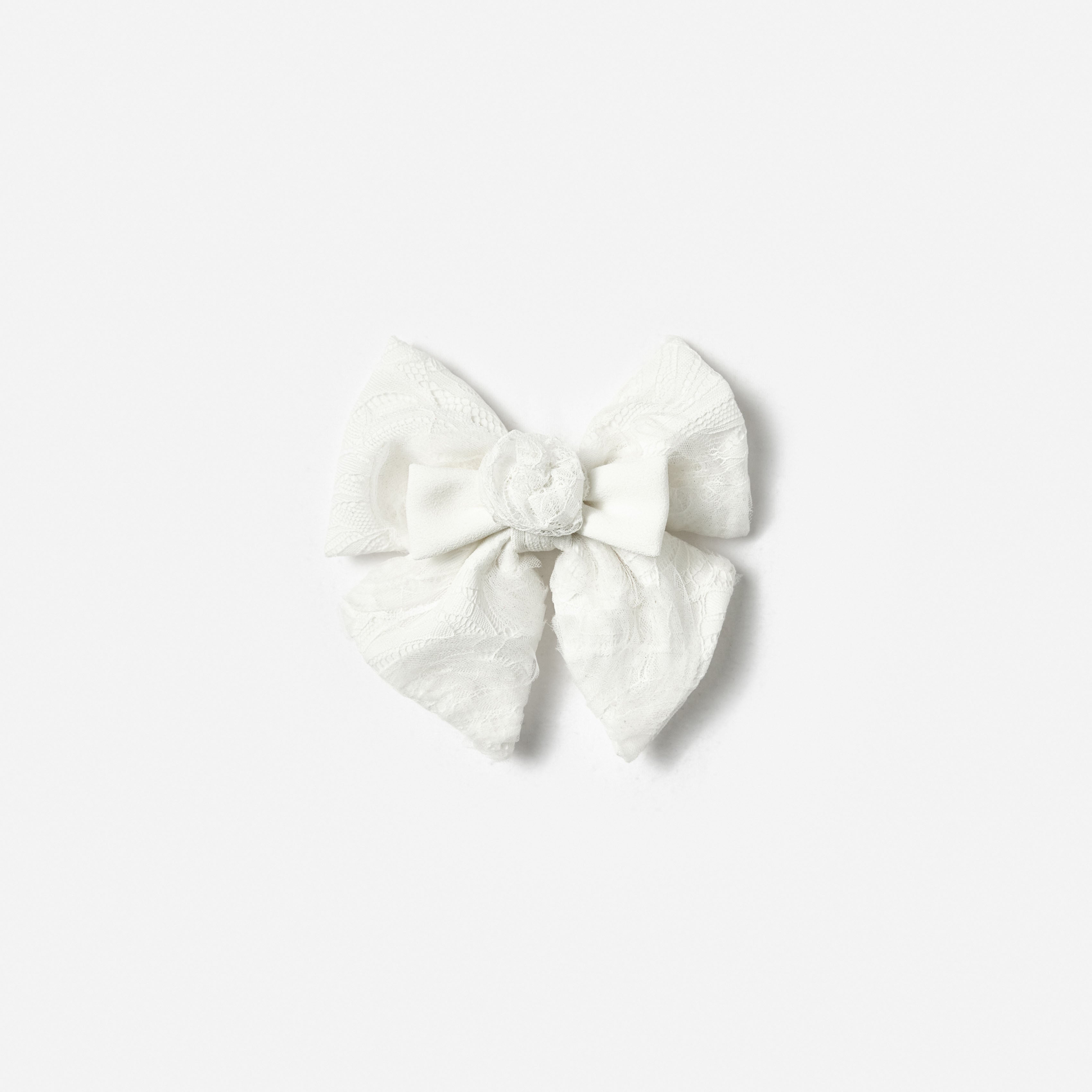 White Lace Hair Bow