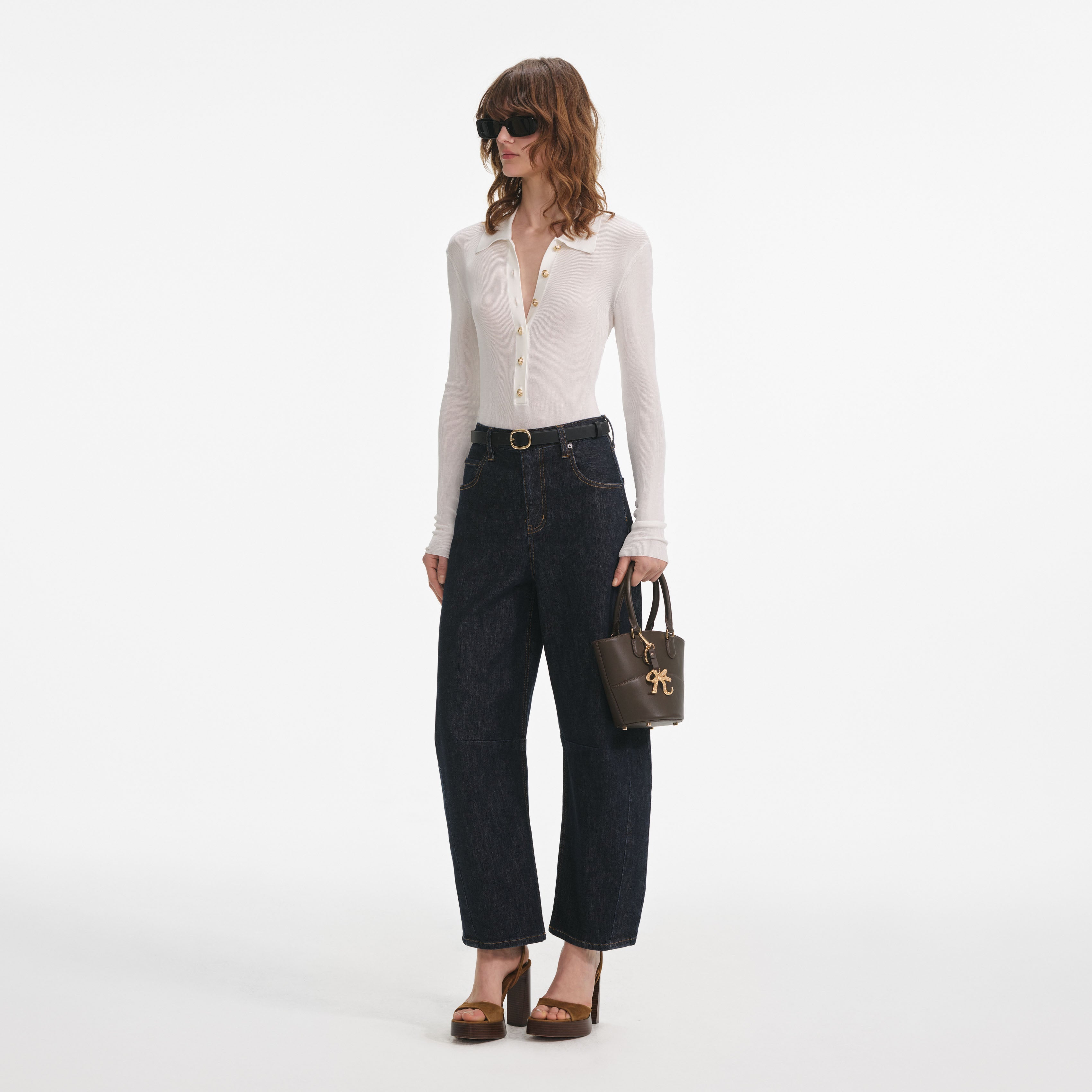 Indigo Barrel Leg Jeans