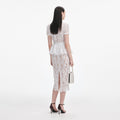 White Lace Peplum Midi Dress