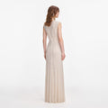 Champagne Rhinestone Cut Out Maxi Dress