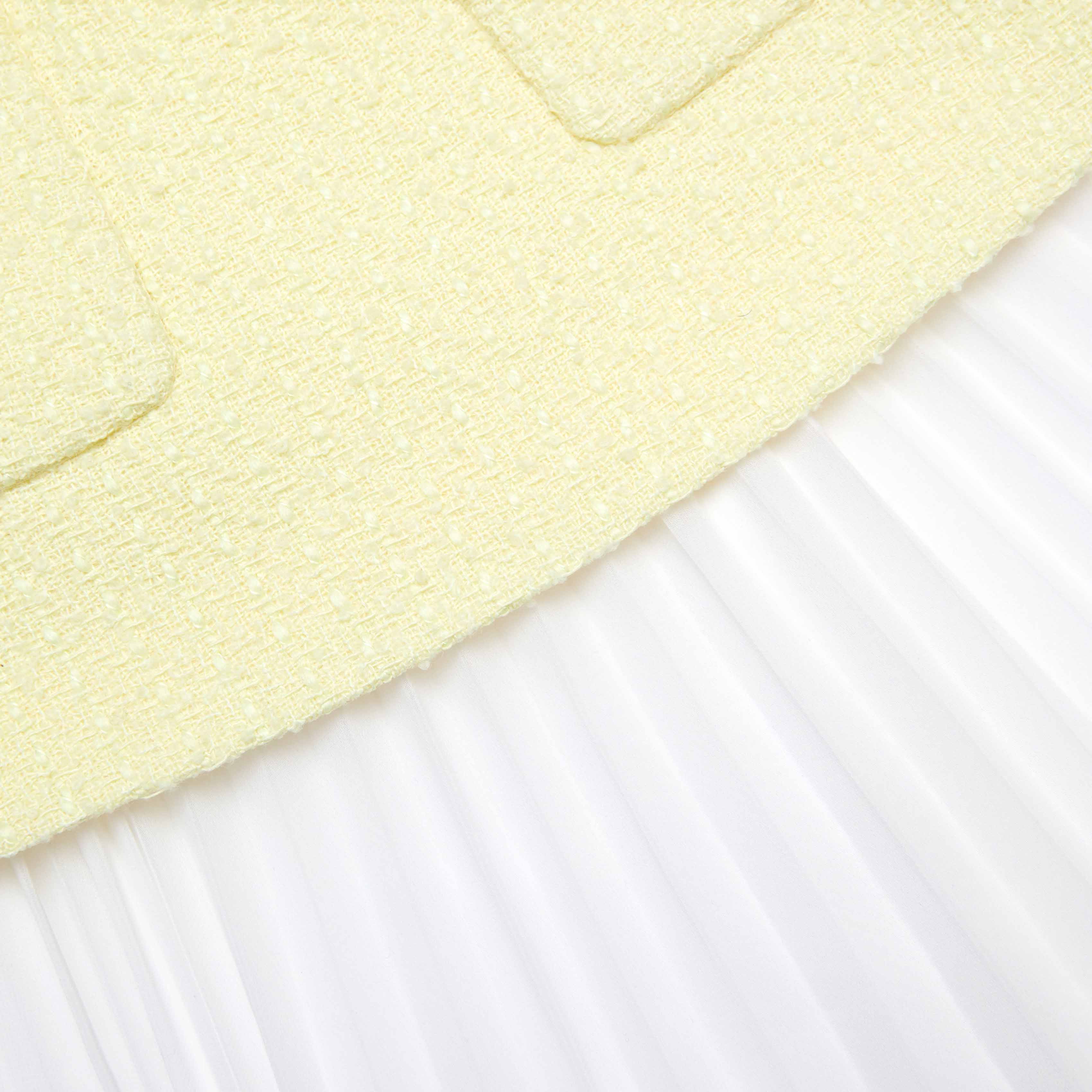 Yellow Boucle Midi Dress