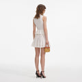 White Pointelle Knit Mini Dress