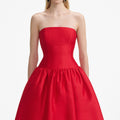 Red Taffeta Midi Dress