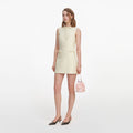 Yellow Taffeta Bow Mini Dress