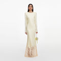Yellow Viscose Lace Maxi Dress