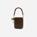 Brown Leather Mini Tote Bag