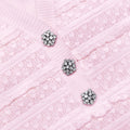 Pink Pointelle Diamante Knit Mini Dress