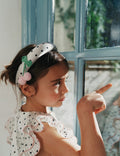 Cream Polka Dot Cherry Motif Headband