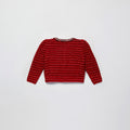 Red Melange Button Knit Cardigan