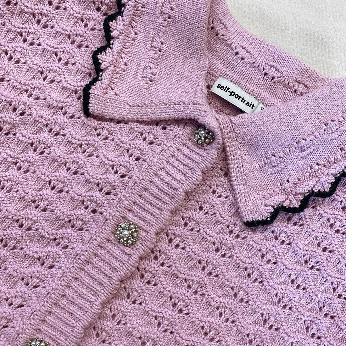 Lilac Crochet Knit Cardigan