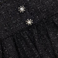 Black Boucle Peplum Top