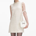 Cream Boucle Pearl Trim Mini Dress