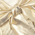 Gold Metallic Tie Neck Blouse