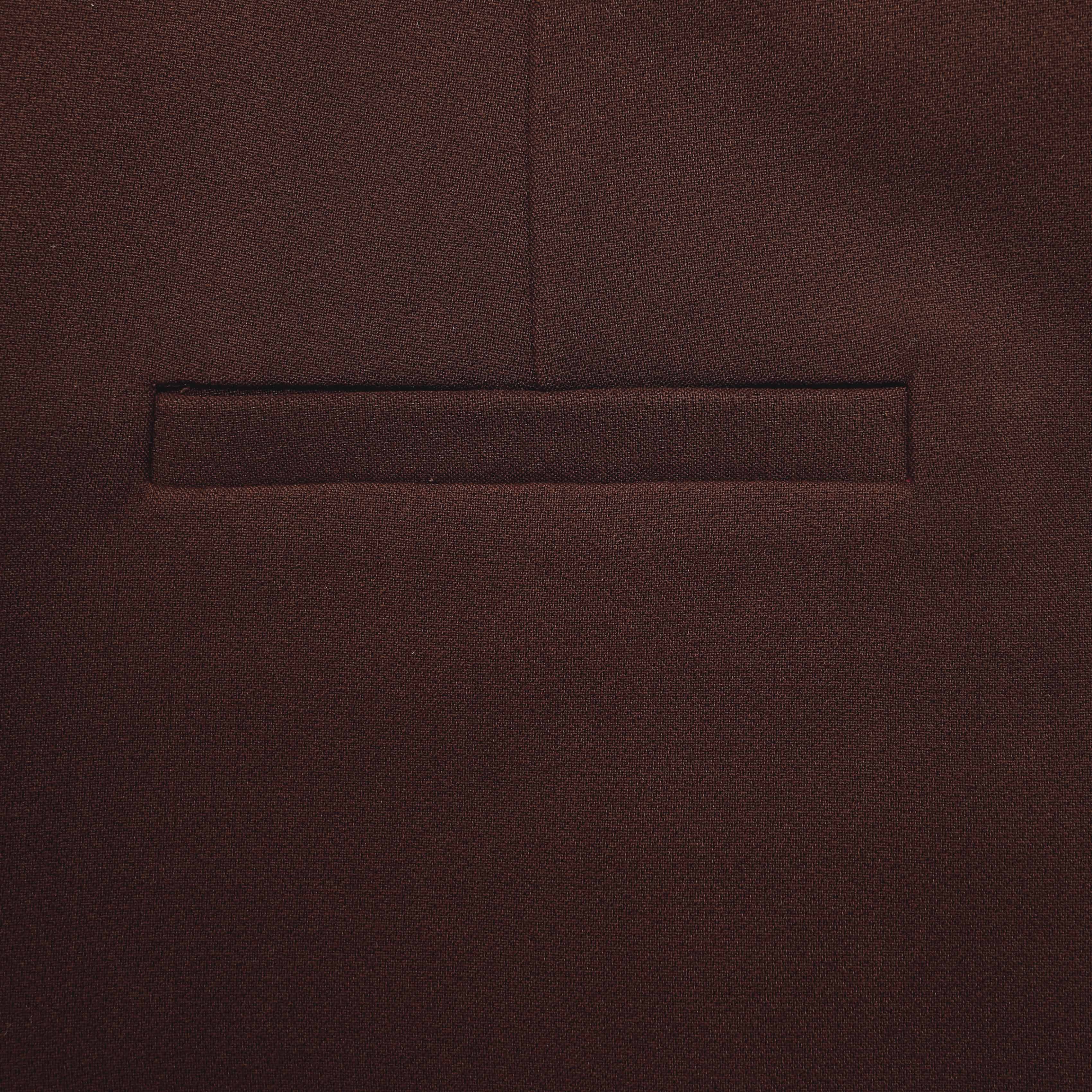 Brown Stretch Crepe Shorts