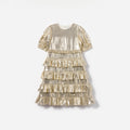 Gold Metallic Frill Dress