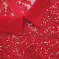 Red Sequin Lace Mini Dress