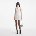 Cream Jacquard Mini Dress