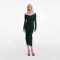 Green Viscose Knit Midi Dress